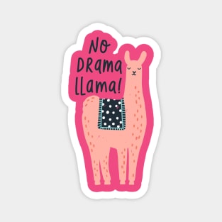 Cute Llama No Drama Llama Floral Llama Alpaca Lovers Gift T-Shirt Magnet