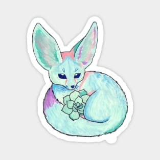 Fennec Fox with Succulent Magnet