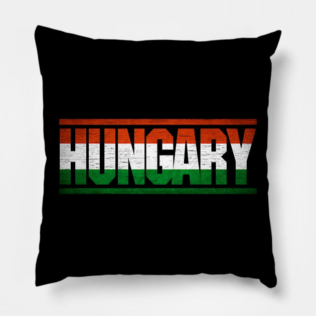 Hungary Retro Flag for Men Women Hungary National Pride Pillow by Henry jonh