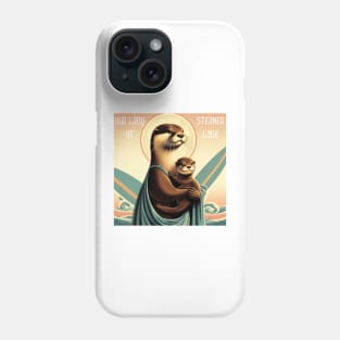 Our Lady of Steamer Lane ottter 841 with pup v2 Phone Case