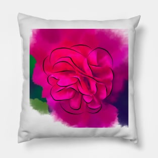 Abstract Camellia In Red Pillow