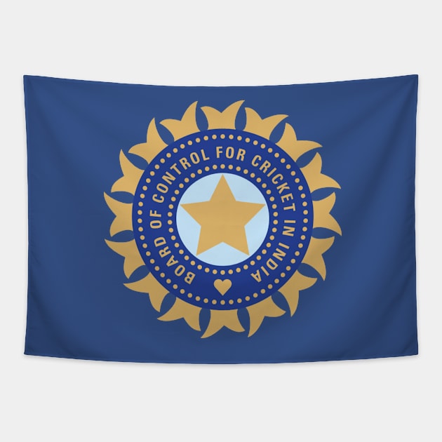 Indian cricket team logo Tapestry by zachbrayan