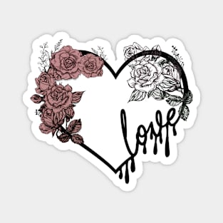 Love heart and roses dark romantic design Magnet