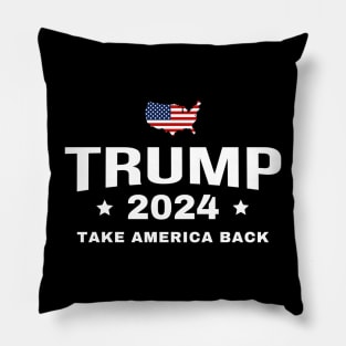 Trump 2024 Take America Back US American Flag Pillow