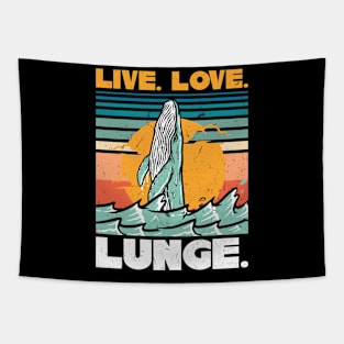 Live. Love. Lunge. - Whale Tapestry