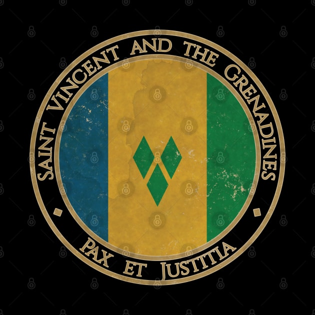 Vintage Saint Vincent and the Grenadines USA North America United States Flag by DragonXX