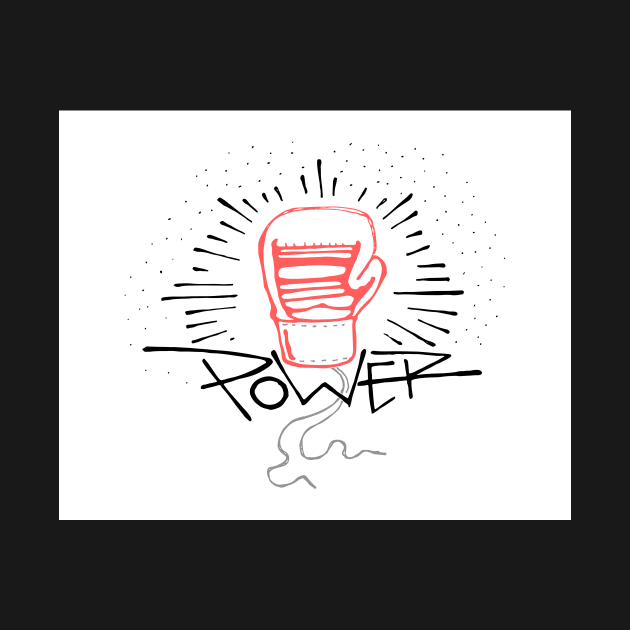 Power word and boxing glove illustration by bernardojbp