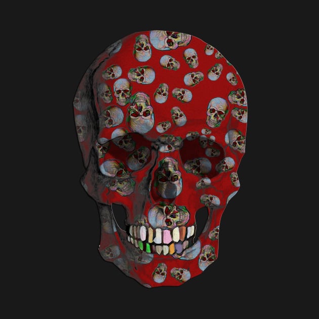 Happy Skull Random Pattern (Red) by Diego-t