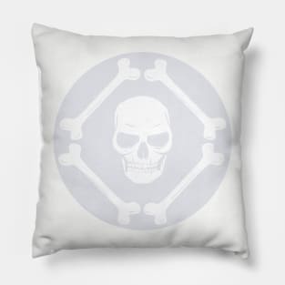 Skull and bones pattern white & winter gray Pillow