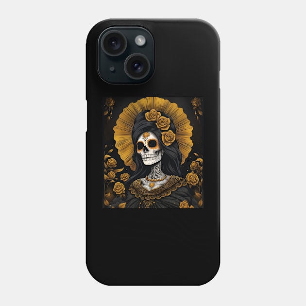 Catrina Gold Phone Case by Absinthe Society 