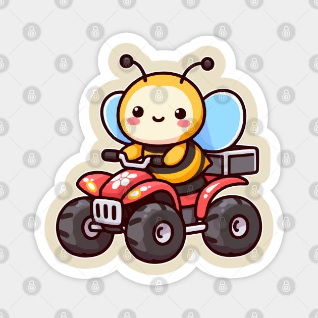 Cute Bee Ride ATV Magnet by fikriamrullah