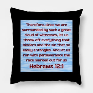 Bible Verse Hebrews 12:1 Pillow