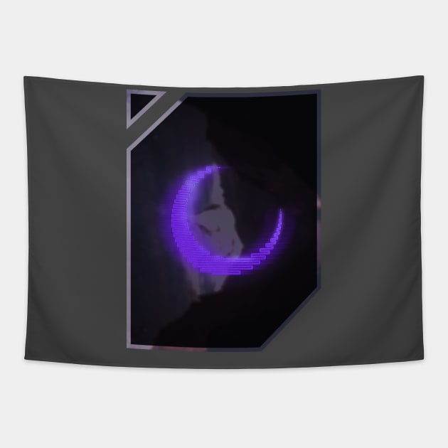 Purple - violet neon - electro moon Tapestry by Ghostlyboo