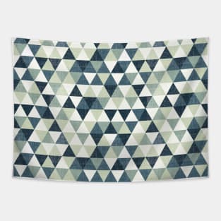 Modern Green Geometric Triangle Pattern Tapestry