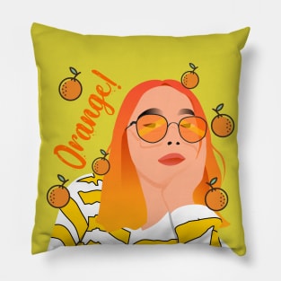 Orange girl birthday gift Pillow