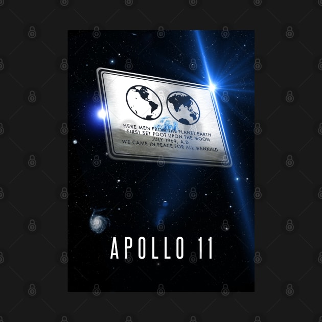 Apollo 11 metal plaque, 3D by Synthwave1950