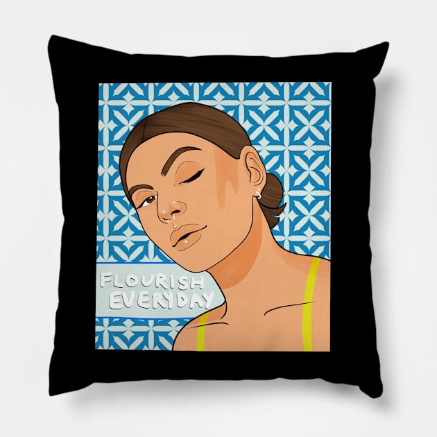 Flourish Everyday Pillow by Eleyna Morris Apparel