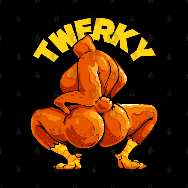 Twerky Twerking Turkey Funny Thanksgiving Twerk Turkey by vo_maria