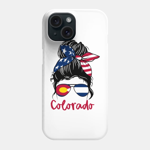 Colorado  girl Messy bun , American Girl , Colorado Flag Phone Case by JayD World