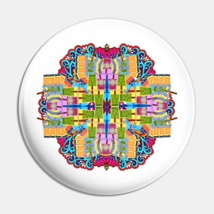 Abstract Art Inspired Bubble Tea Design Pin