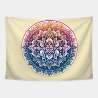 Serenity Mandala 1 - Purple and Orange Tapestry