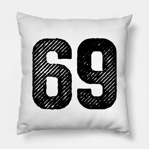 Sixty Nine 69 Pillow by colorsplash