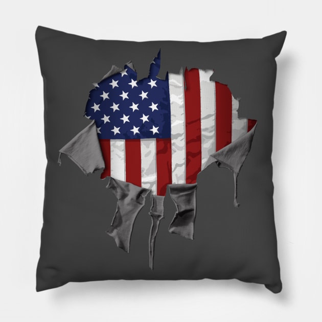 Patriotic American Flag Pillow by eBrushDesign