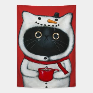 Snowcat and Hot Cocoa Tapestry