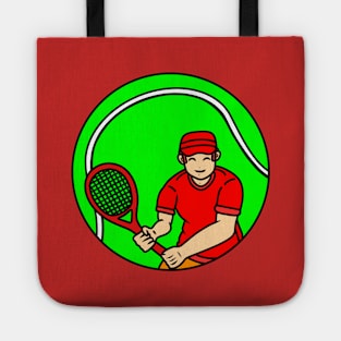 Cartoon tennis player boy Tote