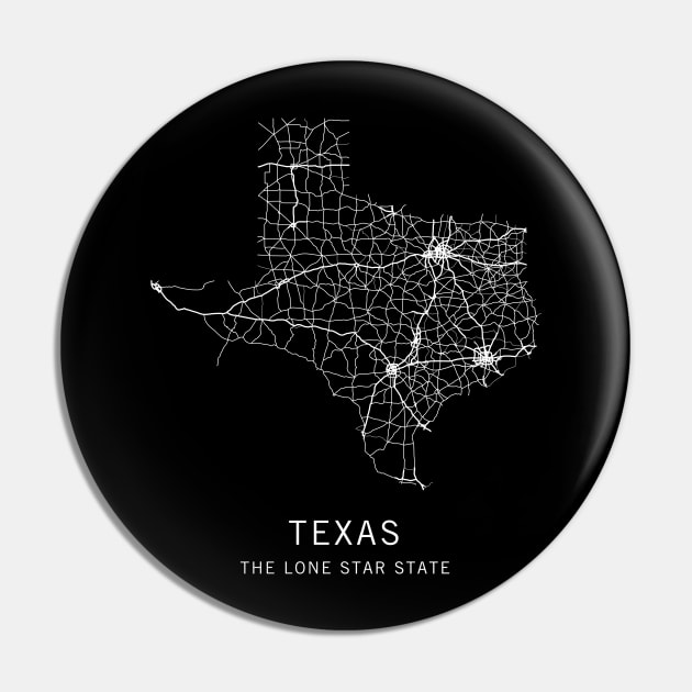 Texas State Road Map Pin by ClarkStreetPress