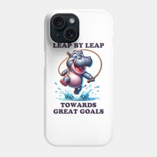 Hippo Skip: Splash Into Success Phone Case