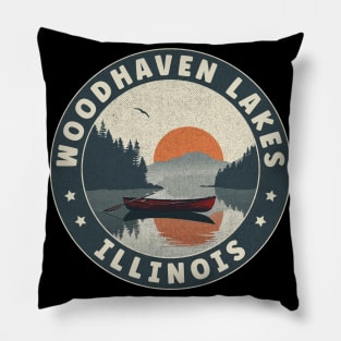Woodhaven Lakes Illinois Sunset Pillow