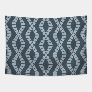 Calm Blue Geometric Pattern Tapestry