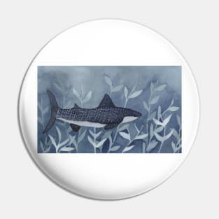 Whimsical Whale Shark in Watercolor Pin