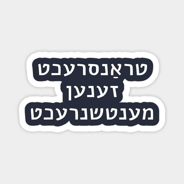 Trans Rights Are Human Rights (Yiddish) Magnet by dikleyt