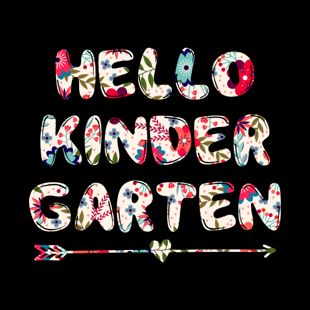 Floral Hello Kindergarten team teacher student back to school by kateeleone97023