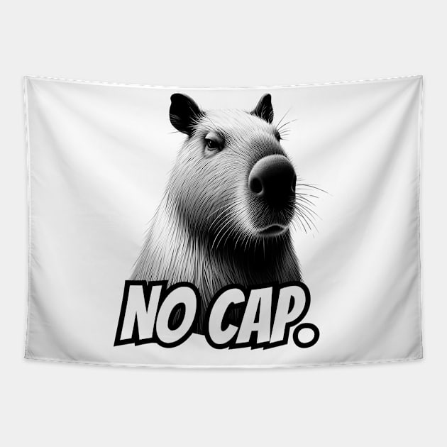 No Cap capybara Tapestry by Batshirt