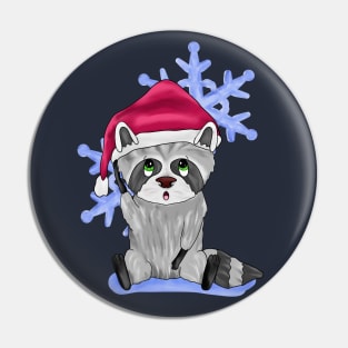 Cute Christmas raccoon Pin