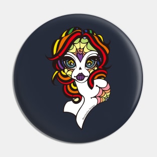 Rainbow Sugar Skull Pin