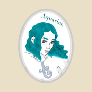 Aquarius Zodiac Sign Art T-Shirt