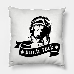 punk rock monkey Pillow