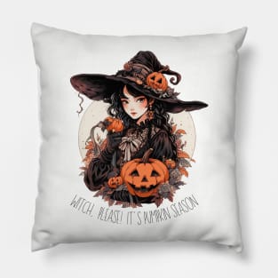 Pumpkin Season Witch Pillow