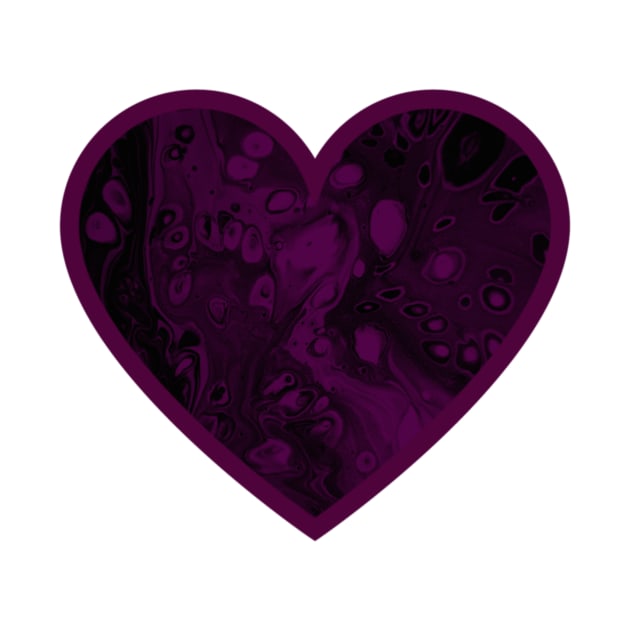 Purple/Black Paint Pour Heart by Designs_by_KC