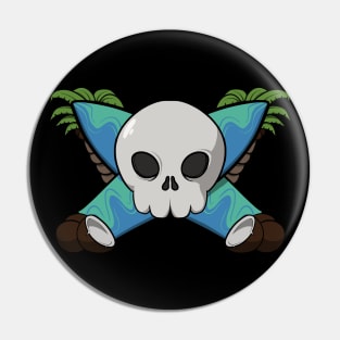 Surfing crew Jolly Roger pirate flag (no caption) Pin