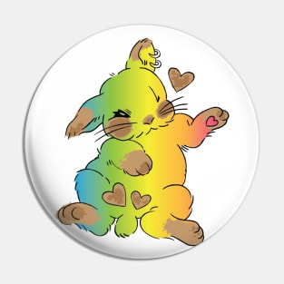 cute colorful bunny butt, kawaii funny bunny Pin