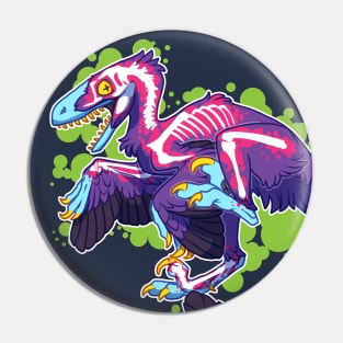 Radioactive Velociraptor Pin