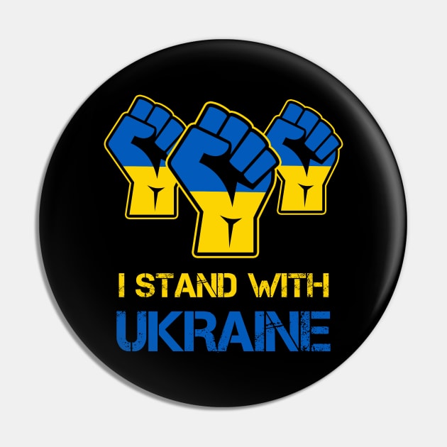 I Stand with Ukraine Protest Fist Pin by Scar