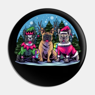 Christmas French Bulldogs Pin