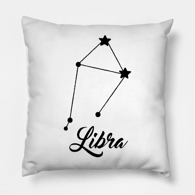 Libra - Black print Pillow by smgonline