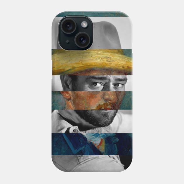 Self Portrait by Vincent Van Gogh with Straw Hat and John Wayne Phone Case by luigi-tarini